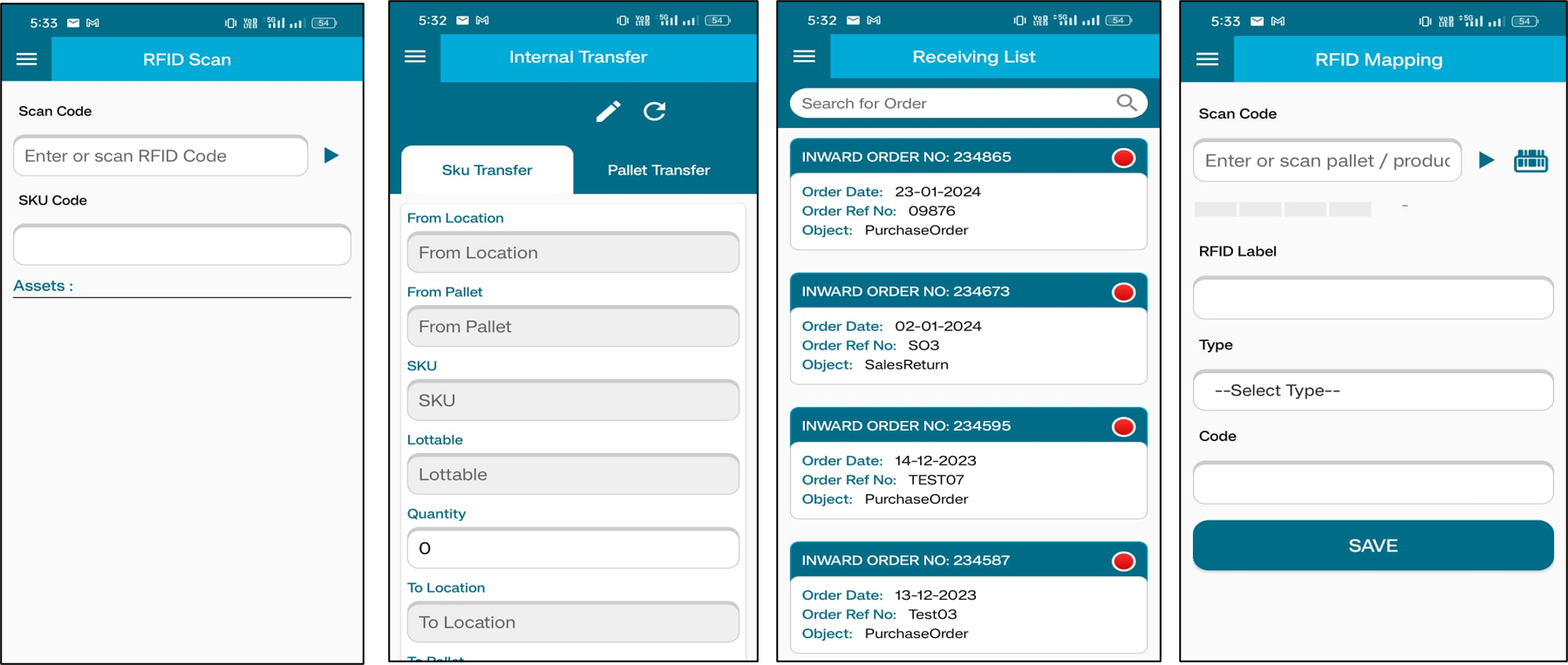 screenshot of Brilliant WMS